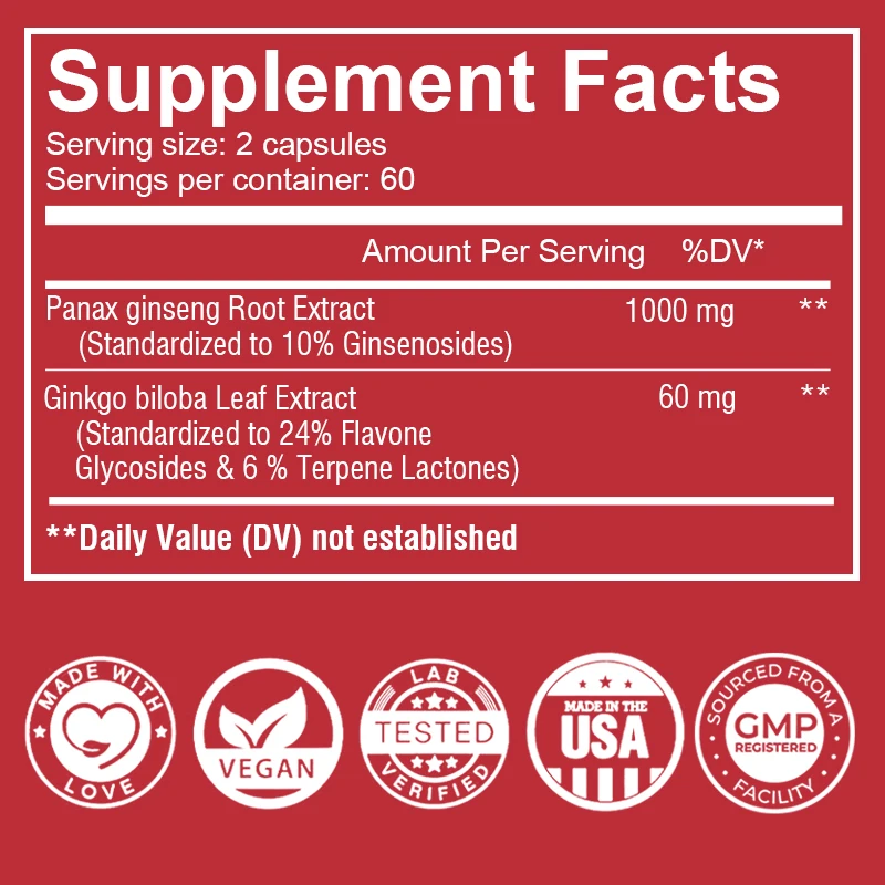 Koreaanse rode ginseng-capsule - Ginkgo Biloba Extract recensie en prijs